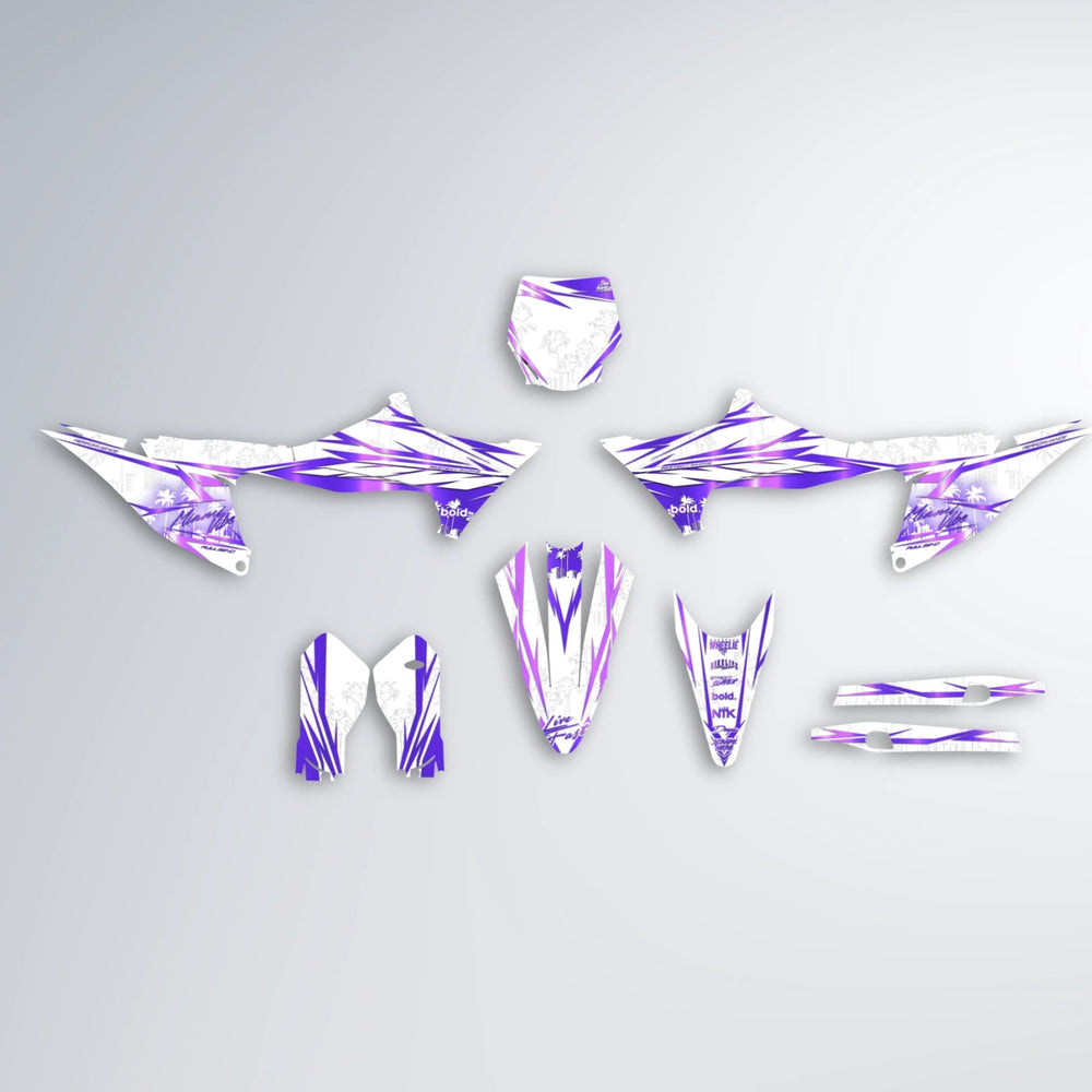 VICTORY Stark Varg MX graphics kit parts layout in Purple