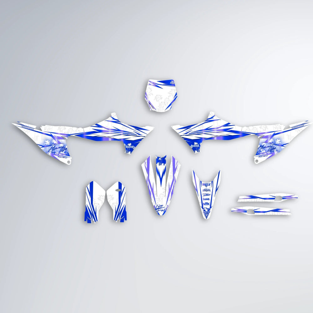 VICTORY Stark Varg SM graphics kit parts layout in Blue