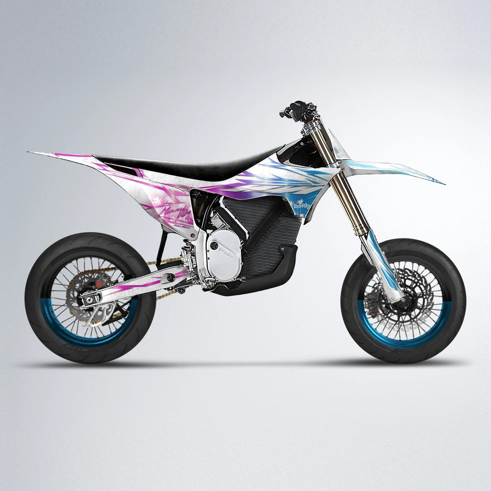 VICTORY Stark Varg SM supermoto graphics kit in Pink & Light Blue