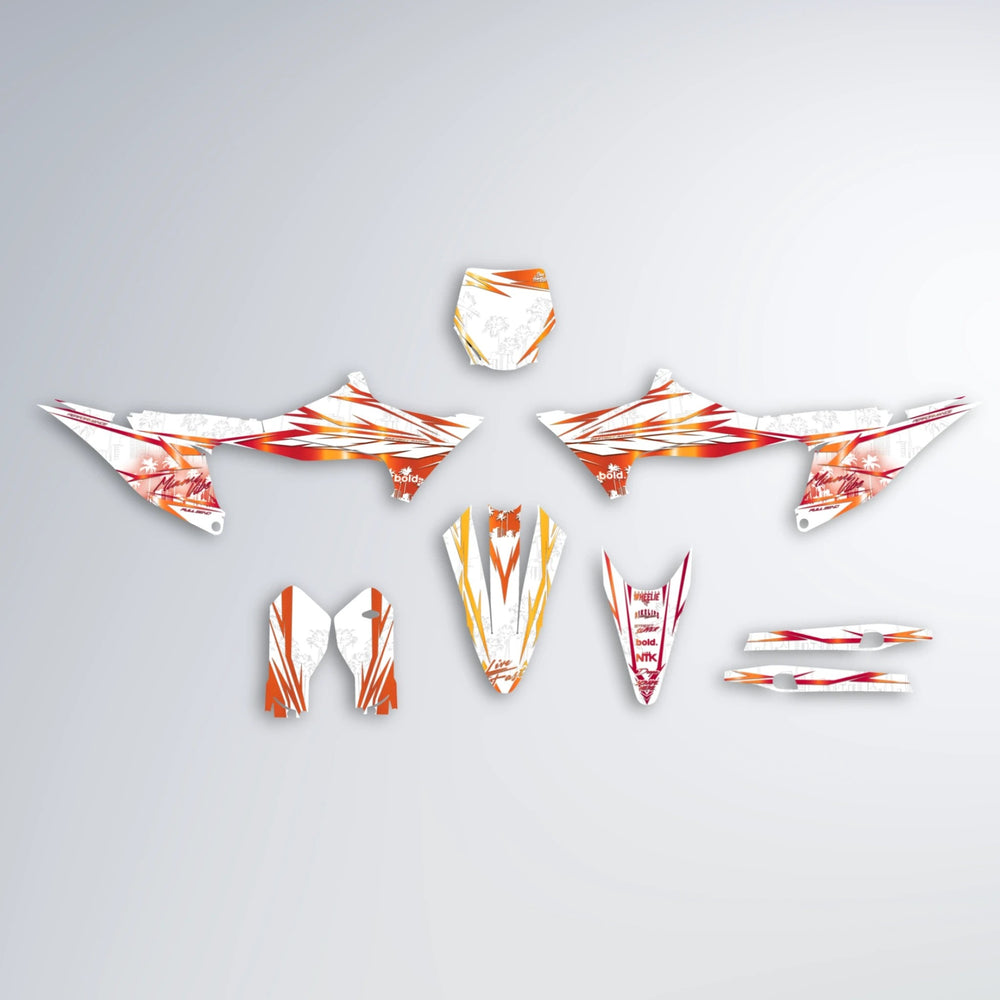 VICTORY Stark Varg SM graphics kit parts layout in Red & Orange