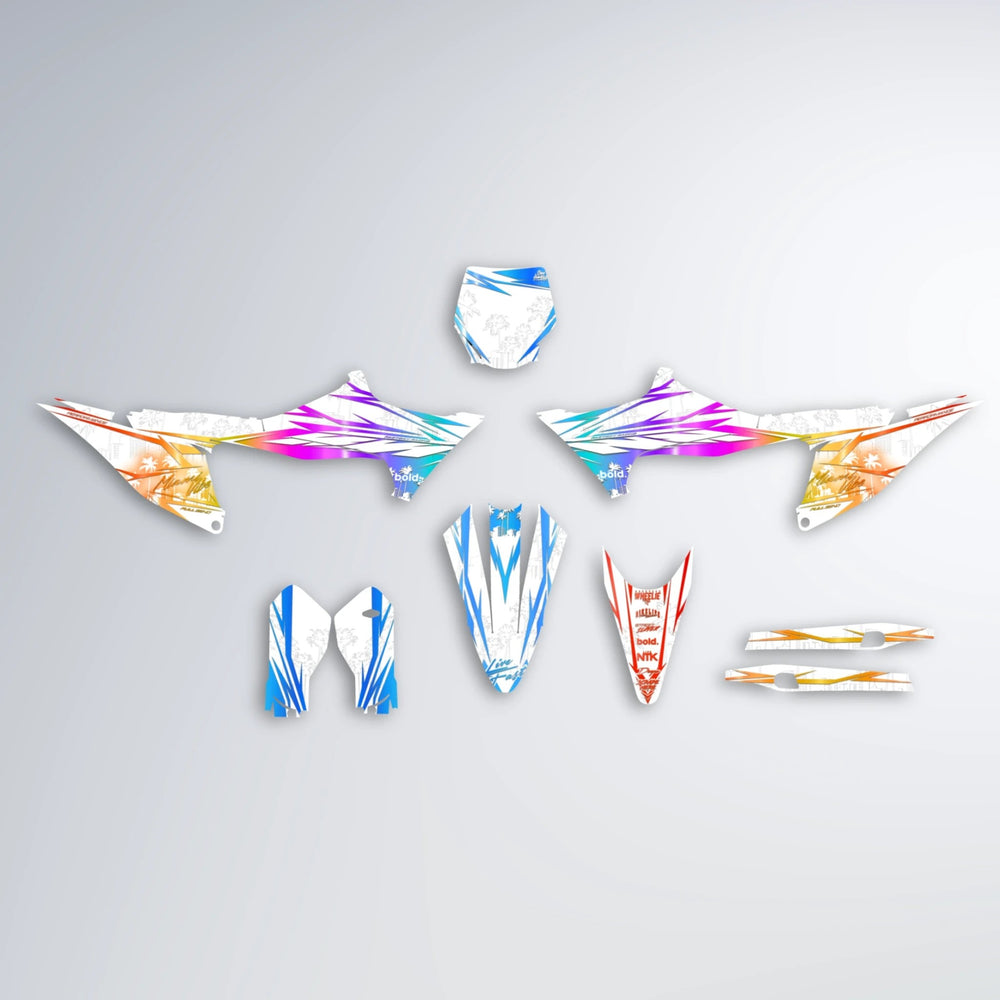 VICTORY Stark Varg SM graphics kit parts layout in Sunset Fade