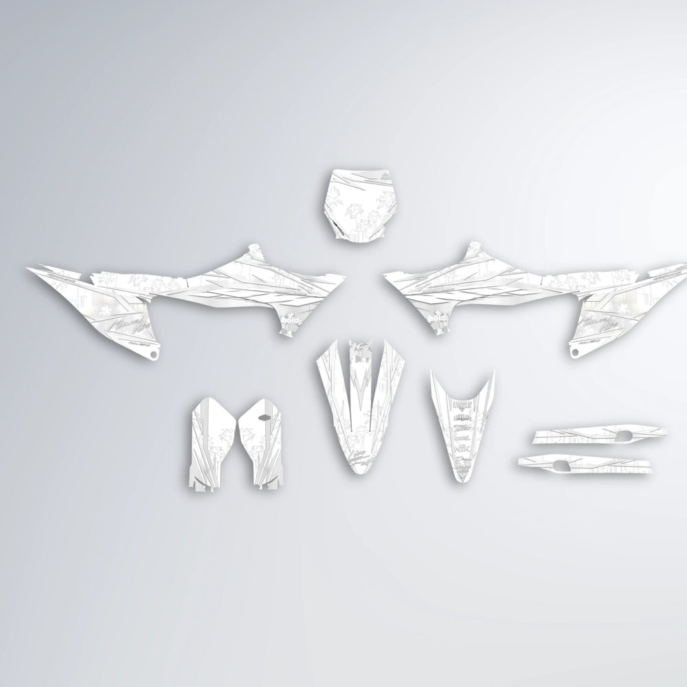 VICTORY Stark Varg SM graphics kit parts layout in White