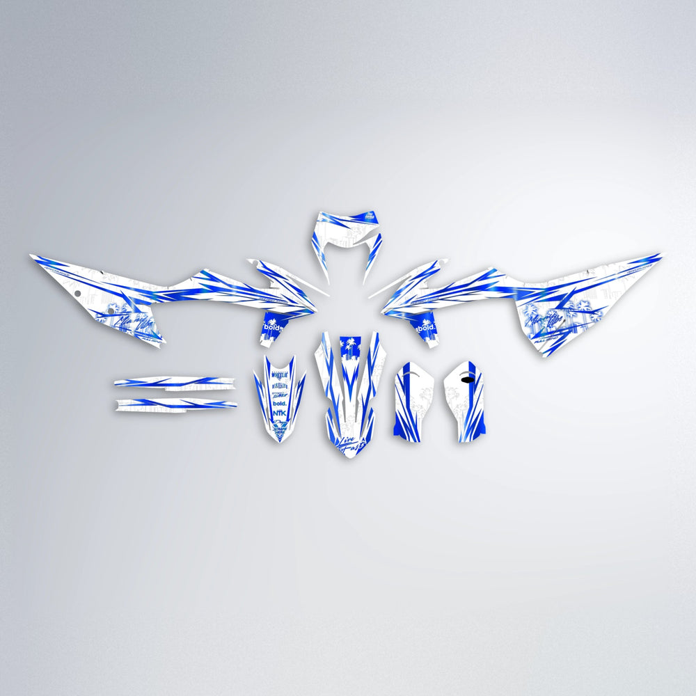 VICTORY graphics kit parts layout in Blue Chrome