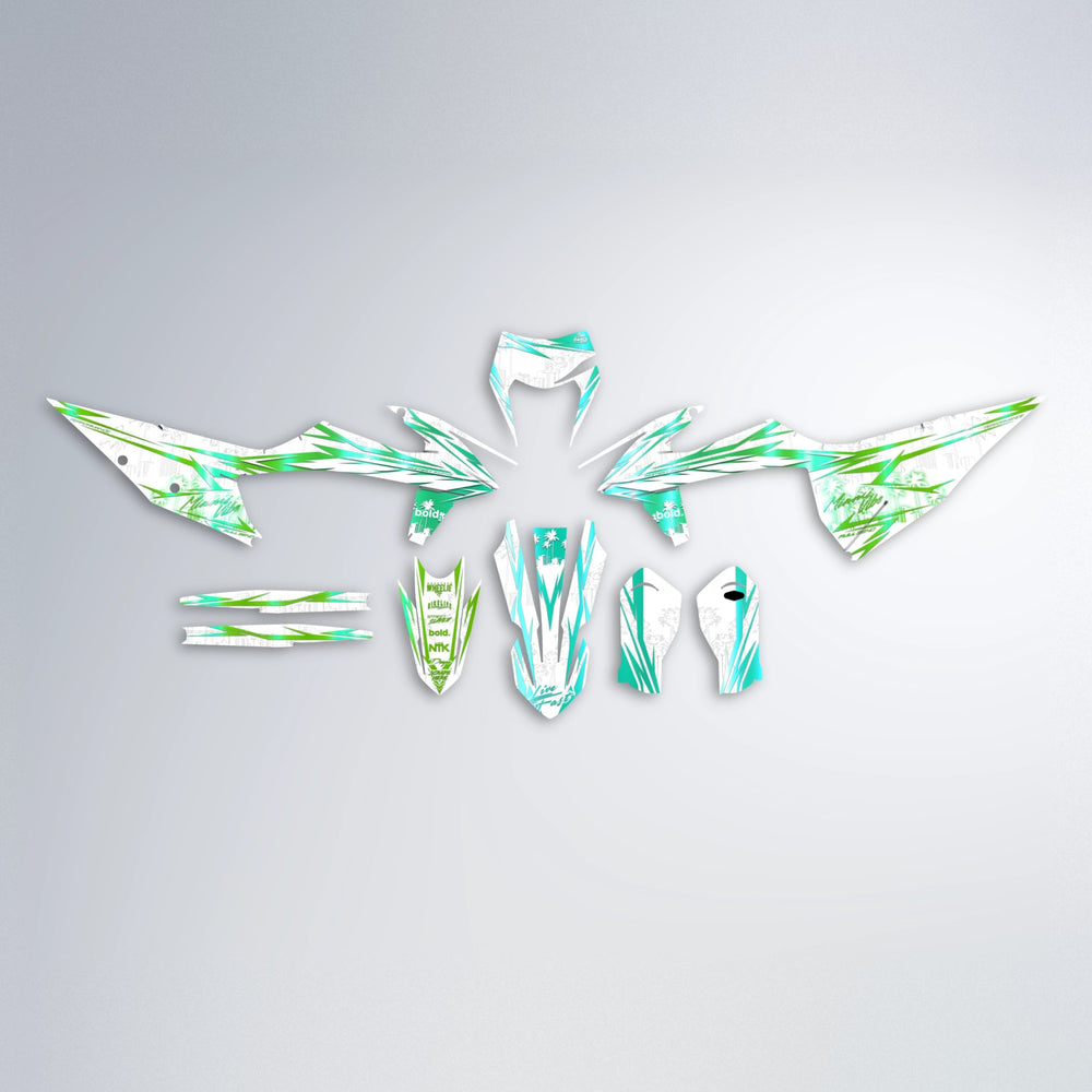VICTORY graphics kit parts layout in Cyan & Green