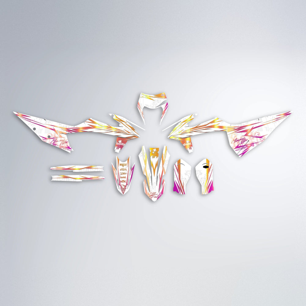 VICTORY graphics kit parts layout in Pink & Yellow