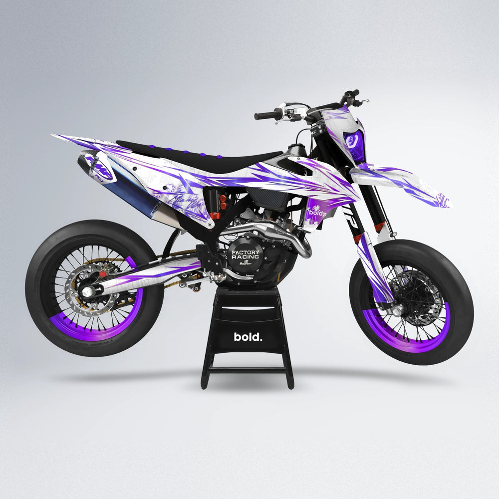 VICTORY supermoto graphics kit in Purple Chrome