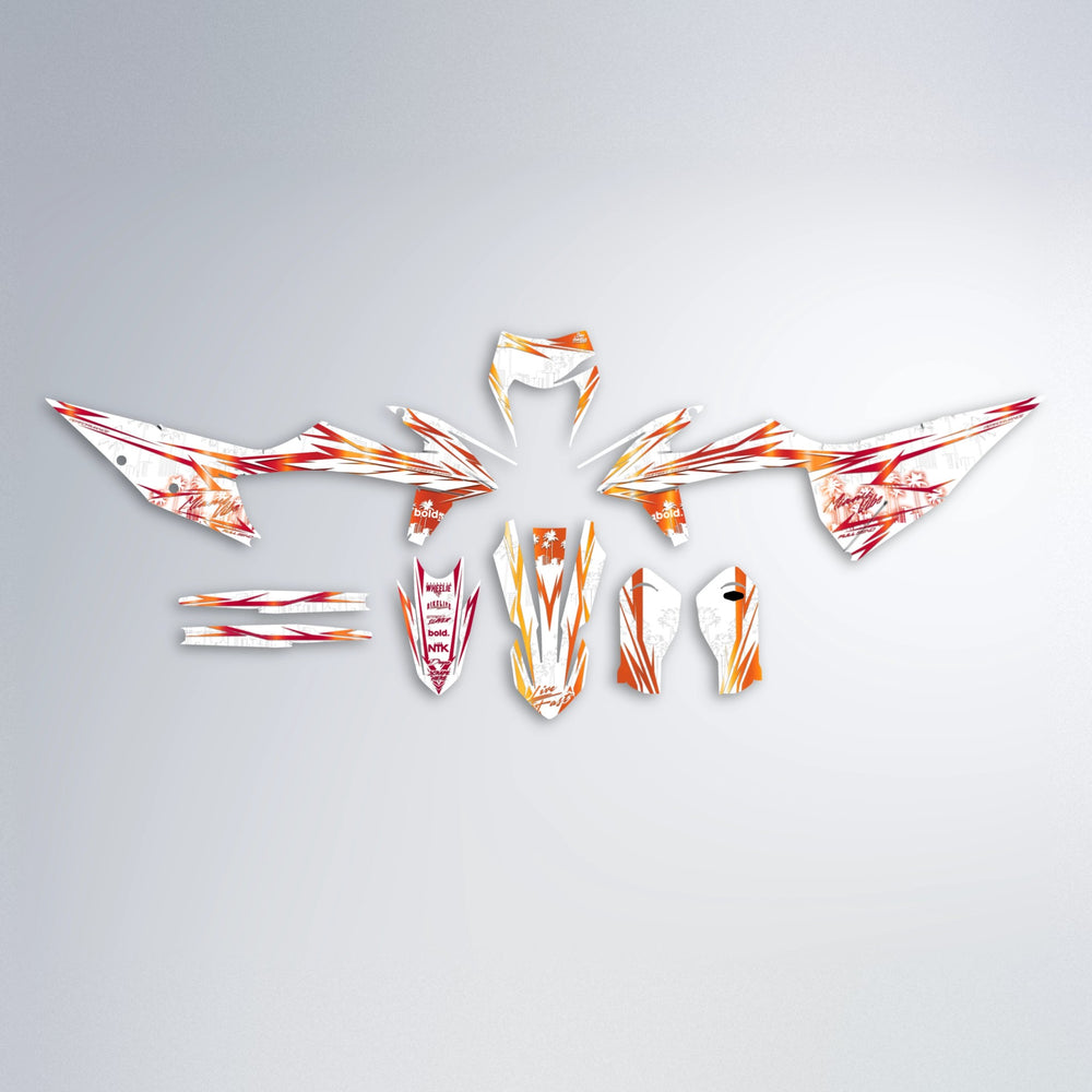 VICTORY graphics kit parts layout in Red & Orange