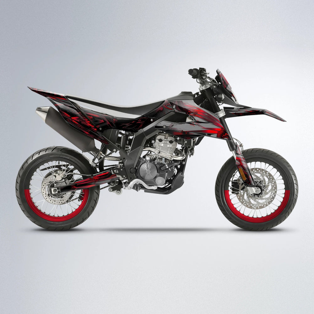 VIPER Aprilia SX 125 supermoto graphics kit in Black & Red