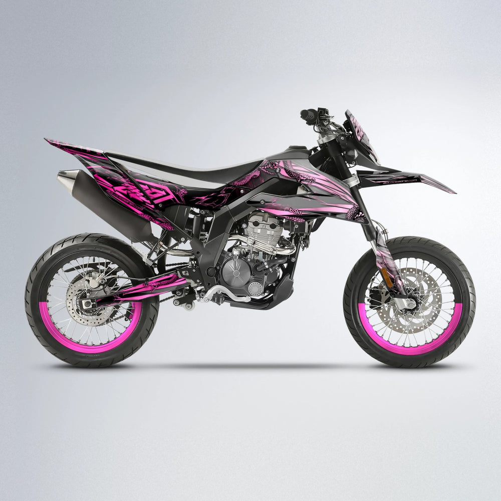 VIPER Aprilia SX 125 supermoto graphics kit in Flamingo