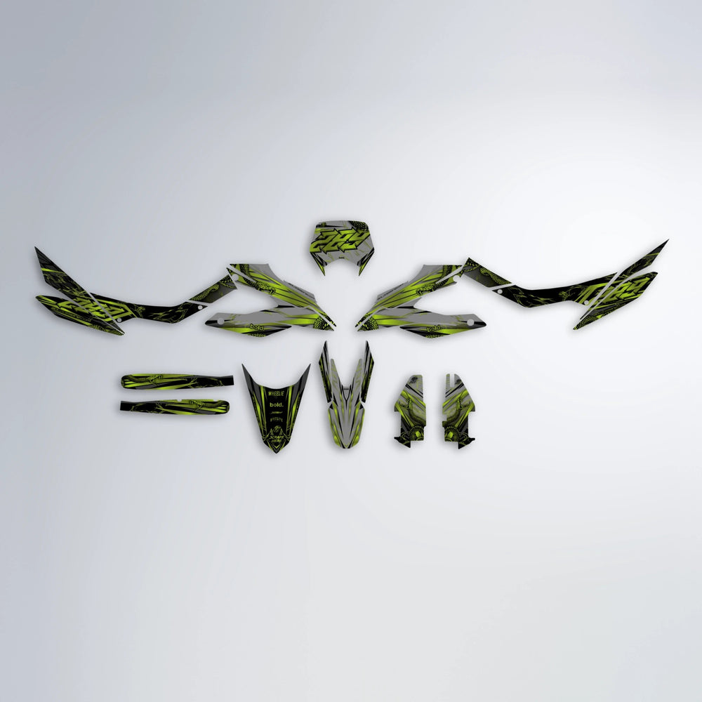 VIPER Aprilia SX 125 graphics kit parts layout in Olive