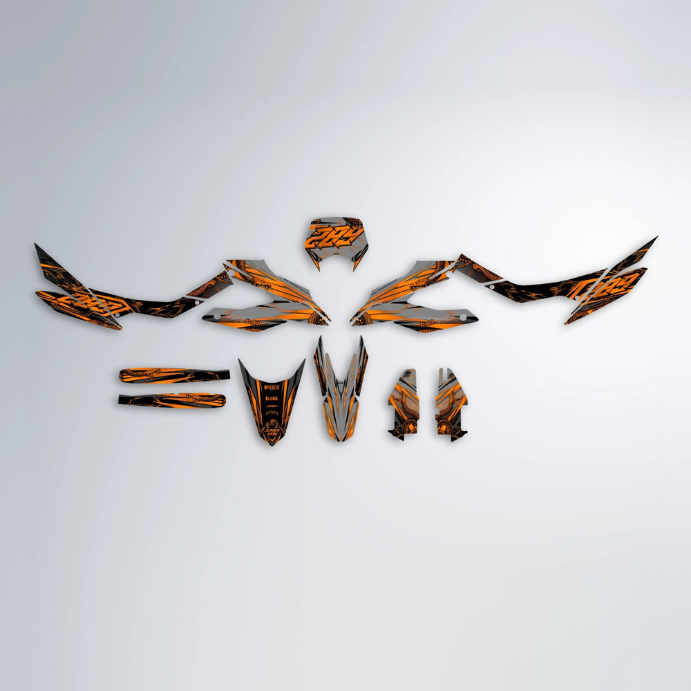 VIPER Aprilia SX 125 graphics kit parts layout in Orange