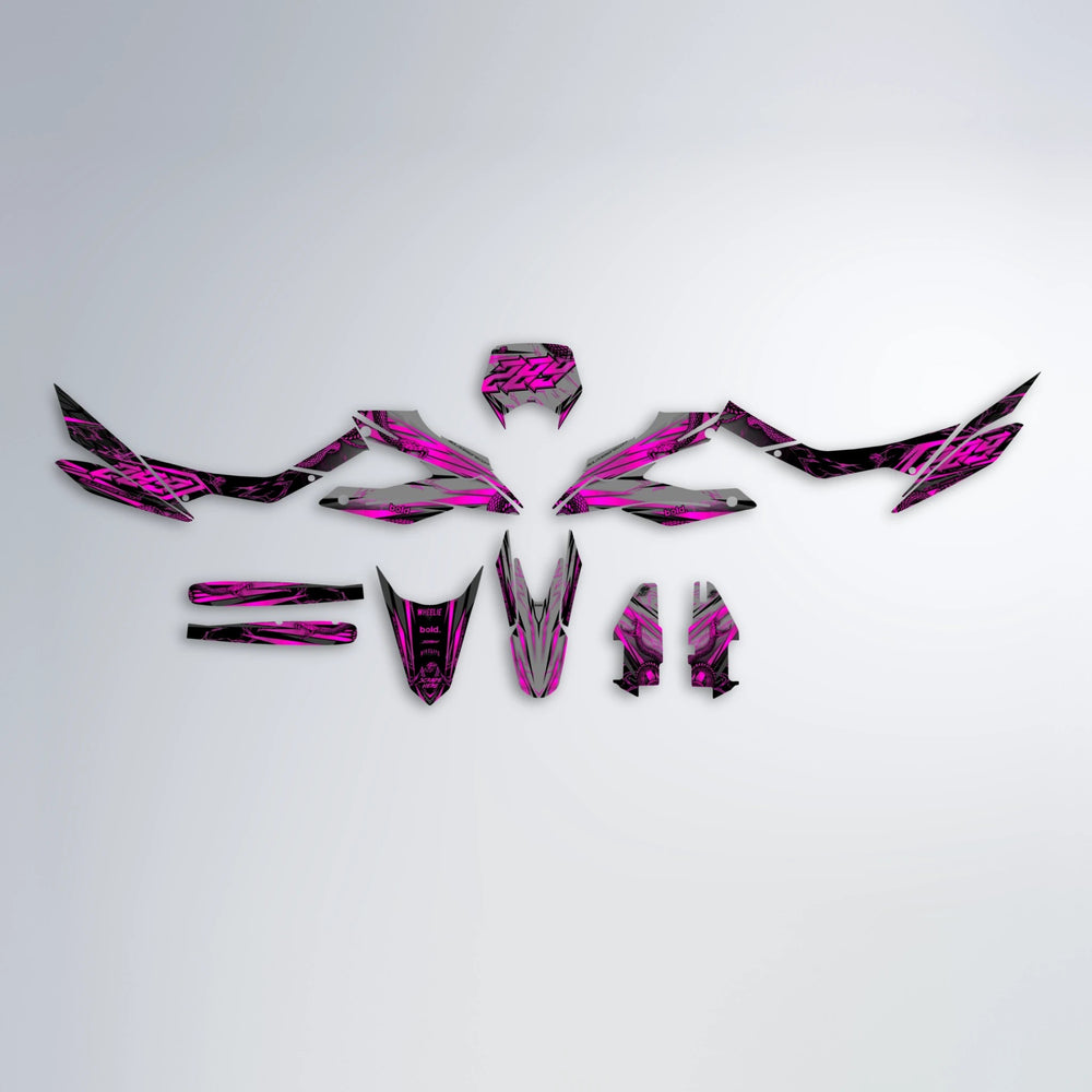 VIPER Aprilia SX 125 graphics kit parts layout in Pink