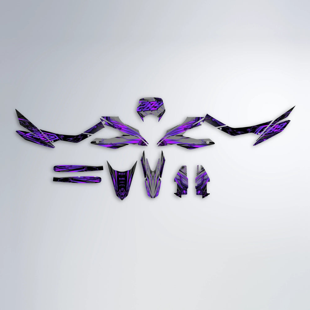VIPER Aprilia SX 125 graphics kit parts layout in Purple