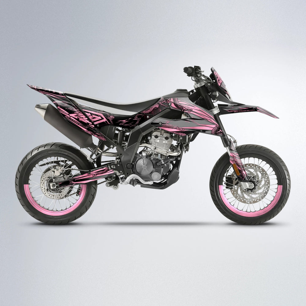 VIPER Aprilia SX 125 supermoto graphics kit in Sakura Pink