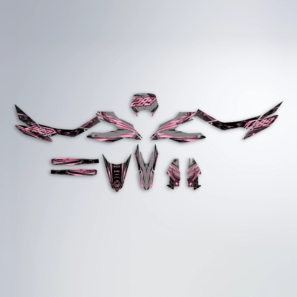 VIPER Aprilia SX 125 graphics kit parts layout in Sakura Pink