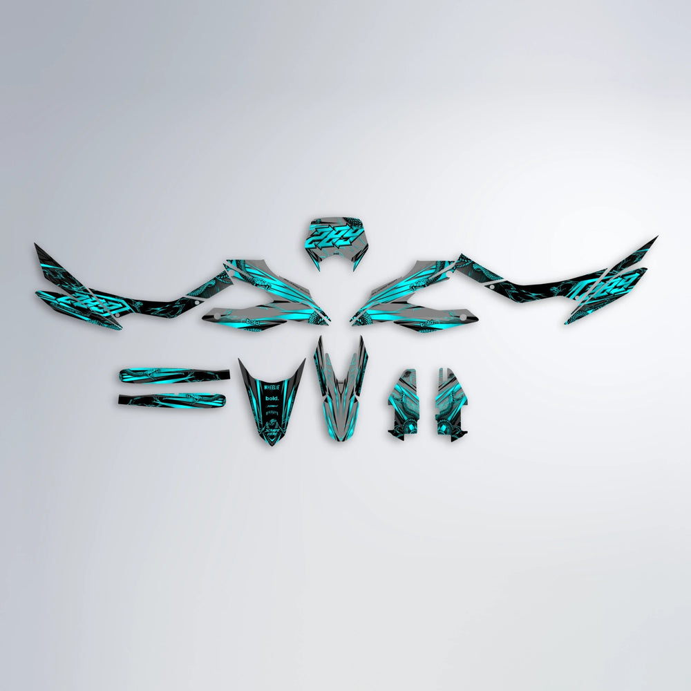 VIPER Aprilia SX 125 graphics kit parts layout in Teal