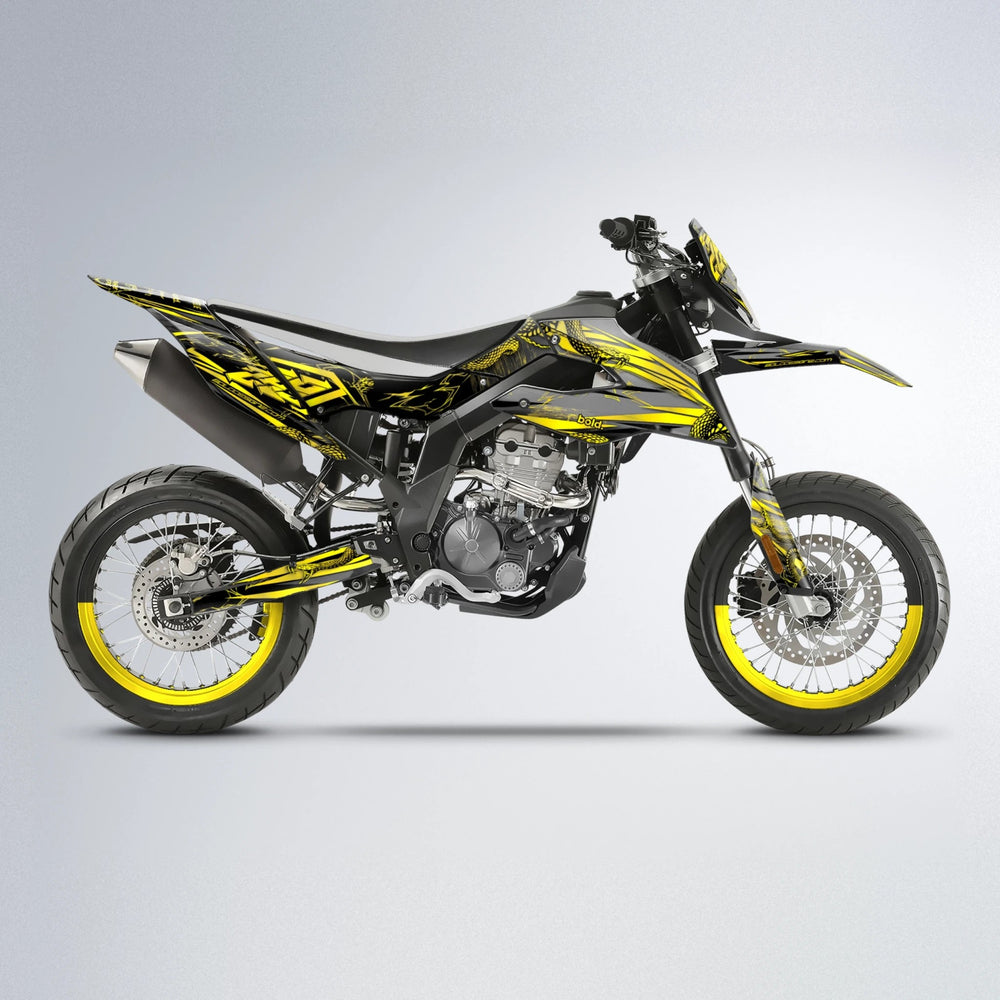 VIPER Aprilia SX 125 supermoto graphics kit in Yellow