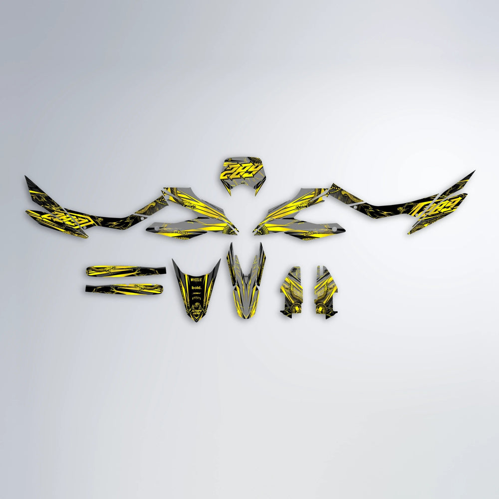 VIPER Aprilia SX 125 graphics kit parts layout in Yellow