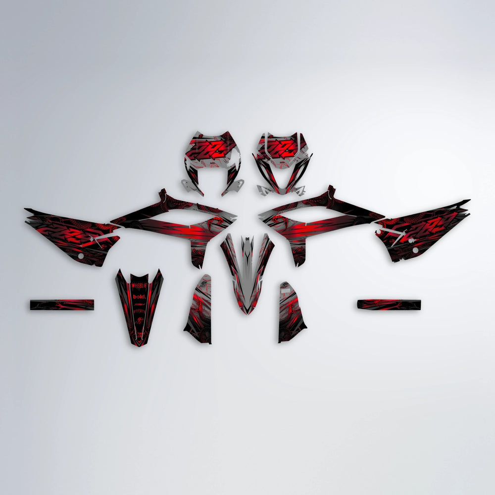 VIPER Beta graphics kit parts layout in Black & Red