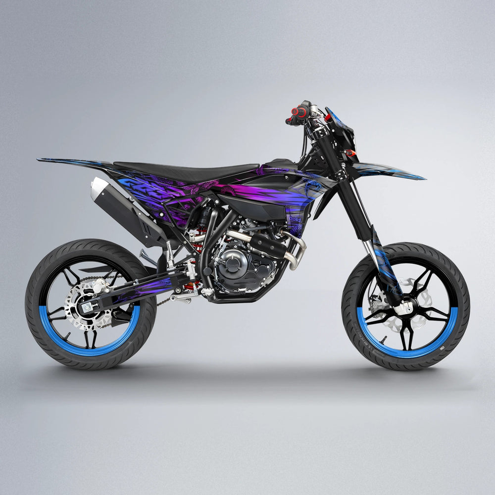 VIPER Beta supermoto graphics kit in Blue Purple Fade