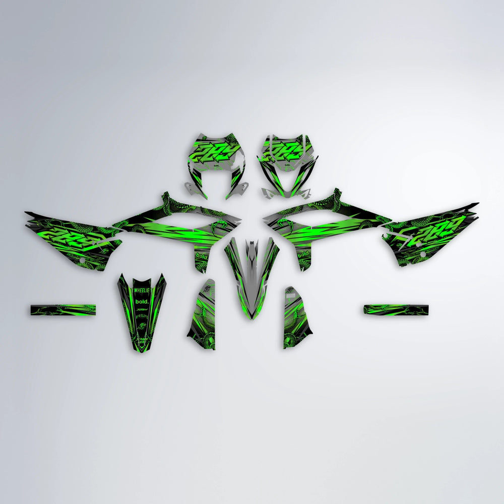 VIPER Beta graphics kit parts layout in Green