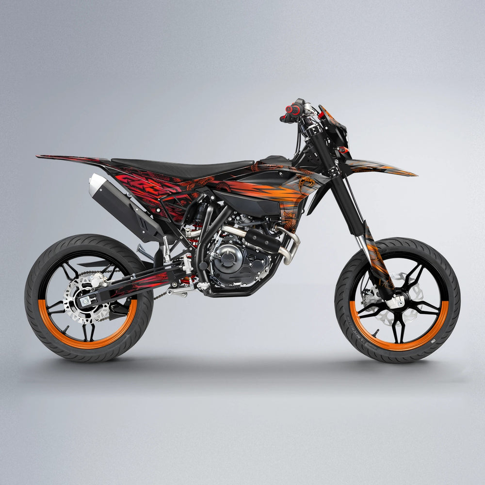 VIPER Beta supermoto graphics kit in Red & Orange