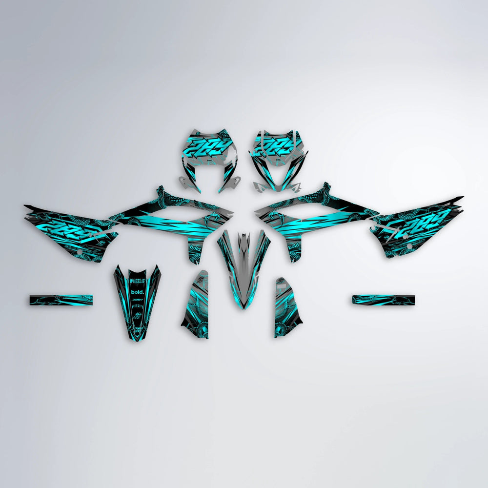 VIPER Beta graphics kit parts layout in Teal