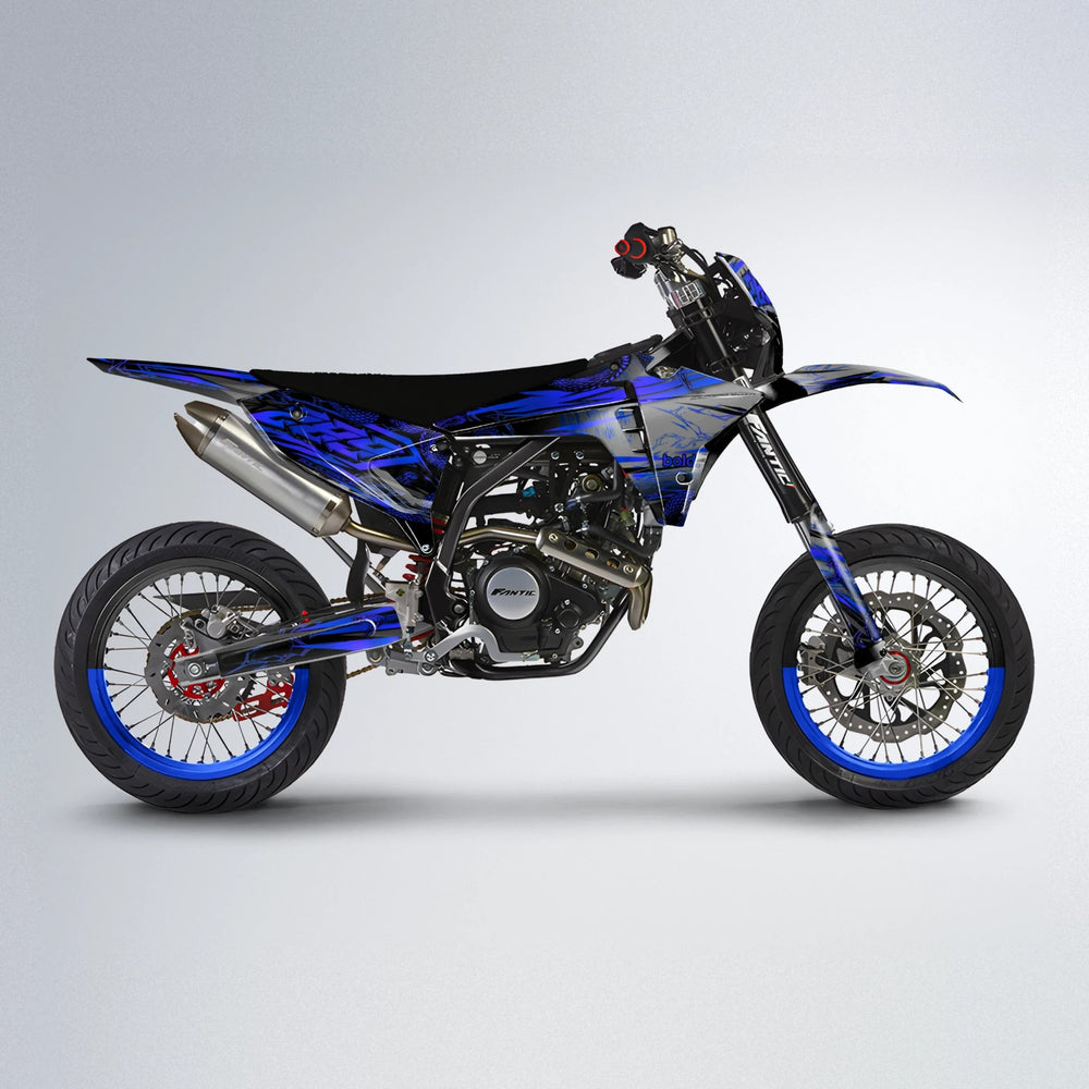 VIPER Fantic supermoto graphics kit in Blue