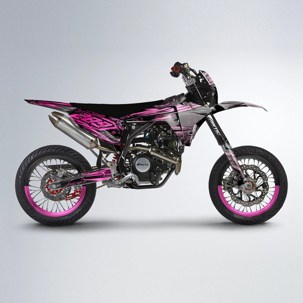 VIPER Fantic supermoto graphics kit in Flamingo