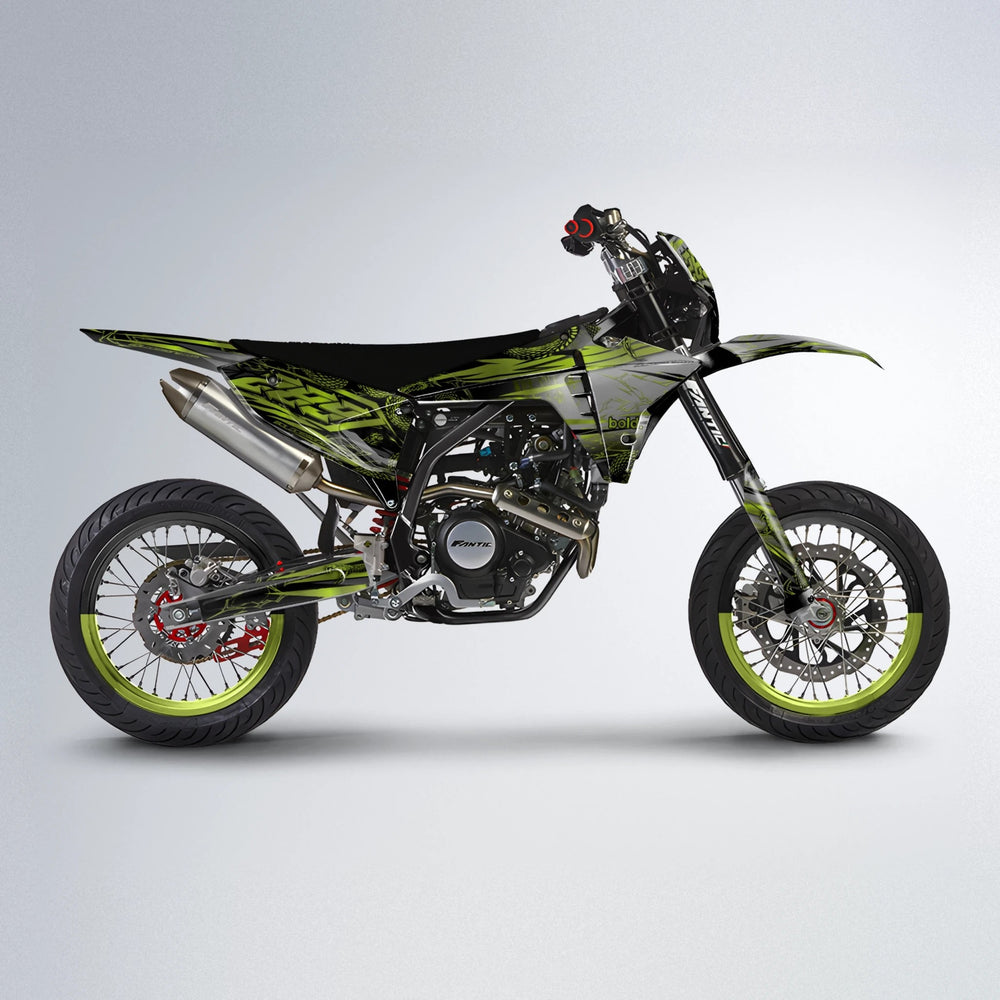 VIPER Fantic supermoto graphics kit in Olive