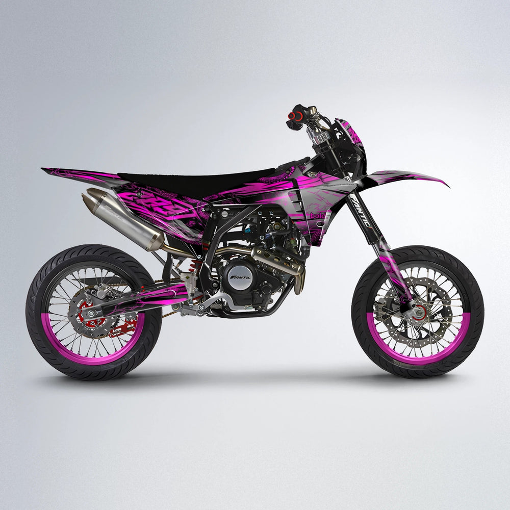 VIPER Fantic supermoto graphics kit in Pink