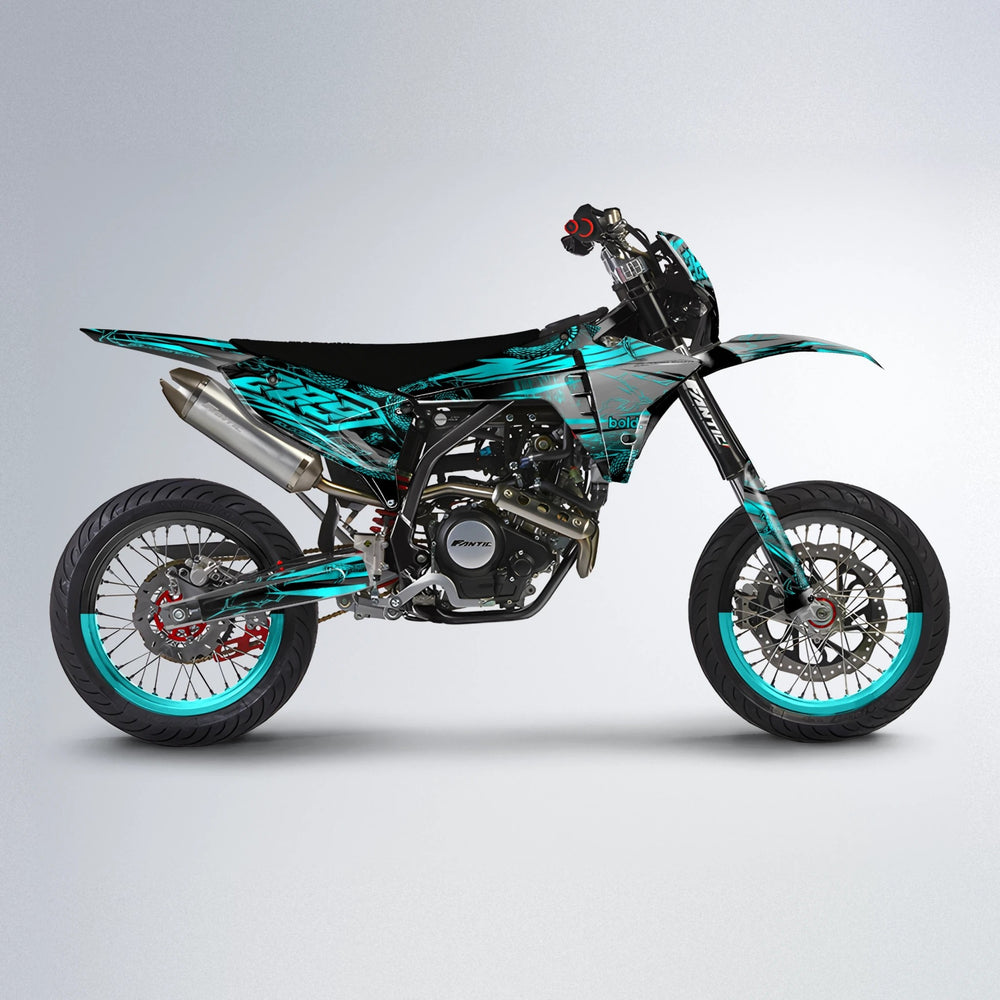 VIPER Fantic supermoto graphics kit in Teal