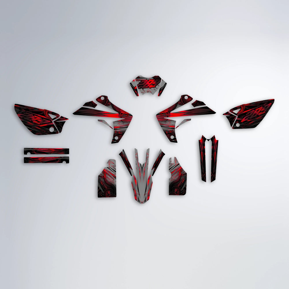 VIPER Rieju MRT graphics kit parts layout in Black & Red