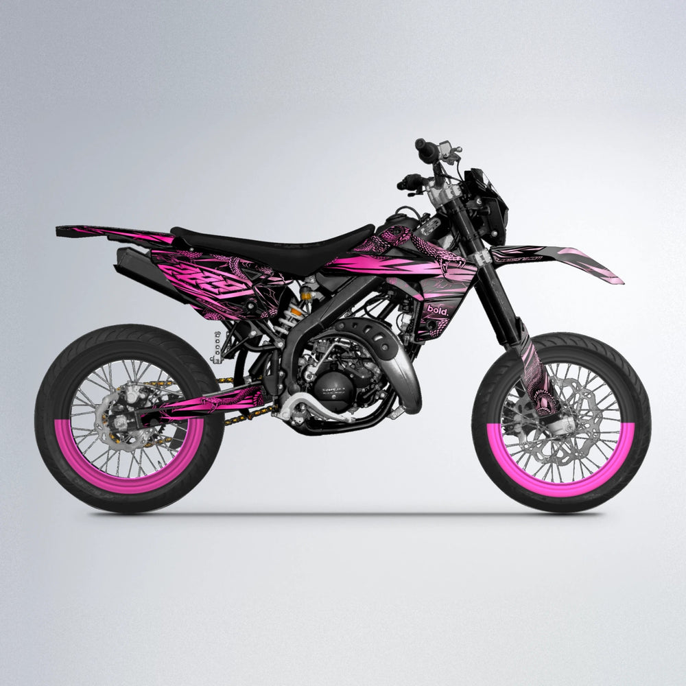 VIPER Rieju MRT supermoto graphics kit in Flamingo
