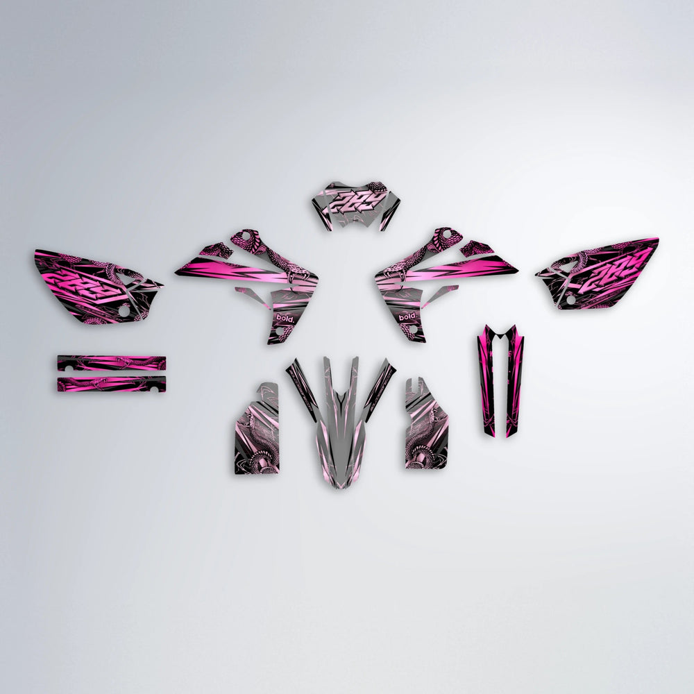 VIPER Rieju MRT graphics kit parts layout in Flamingo