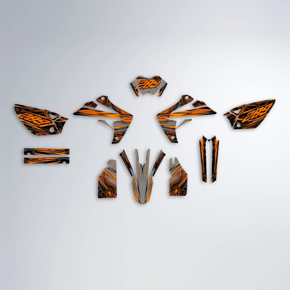 VIPER Rieju MRT graphics kit parts layout in Orange