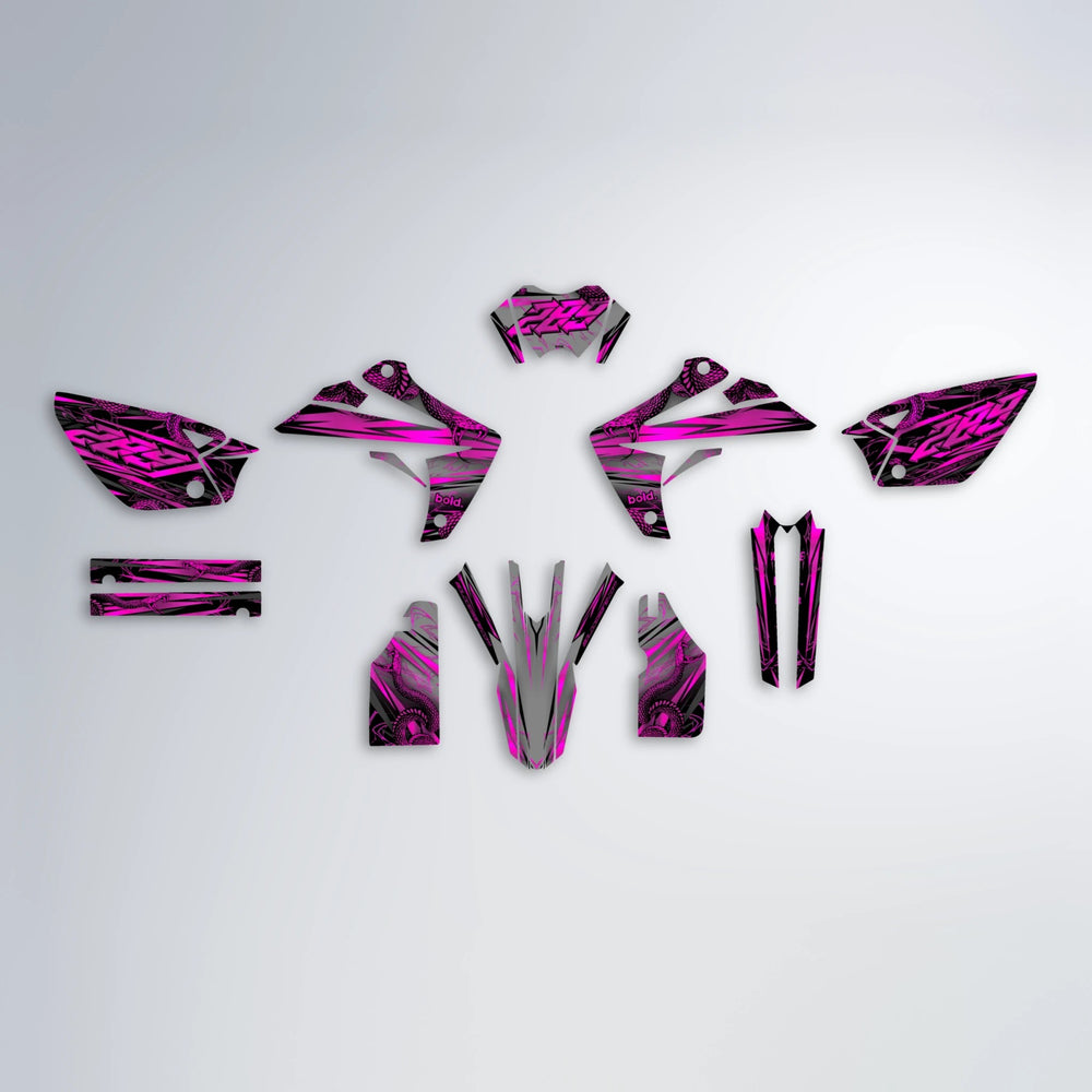 VIPER Rieju MRT graphics kit parts layout in Pink