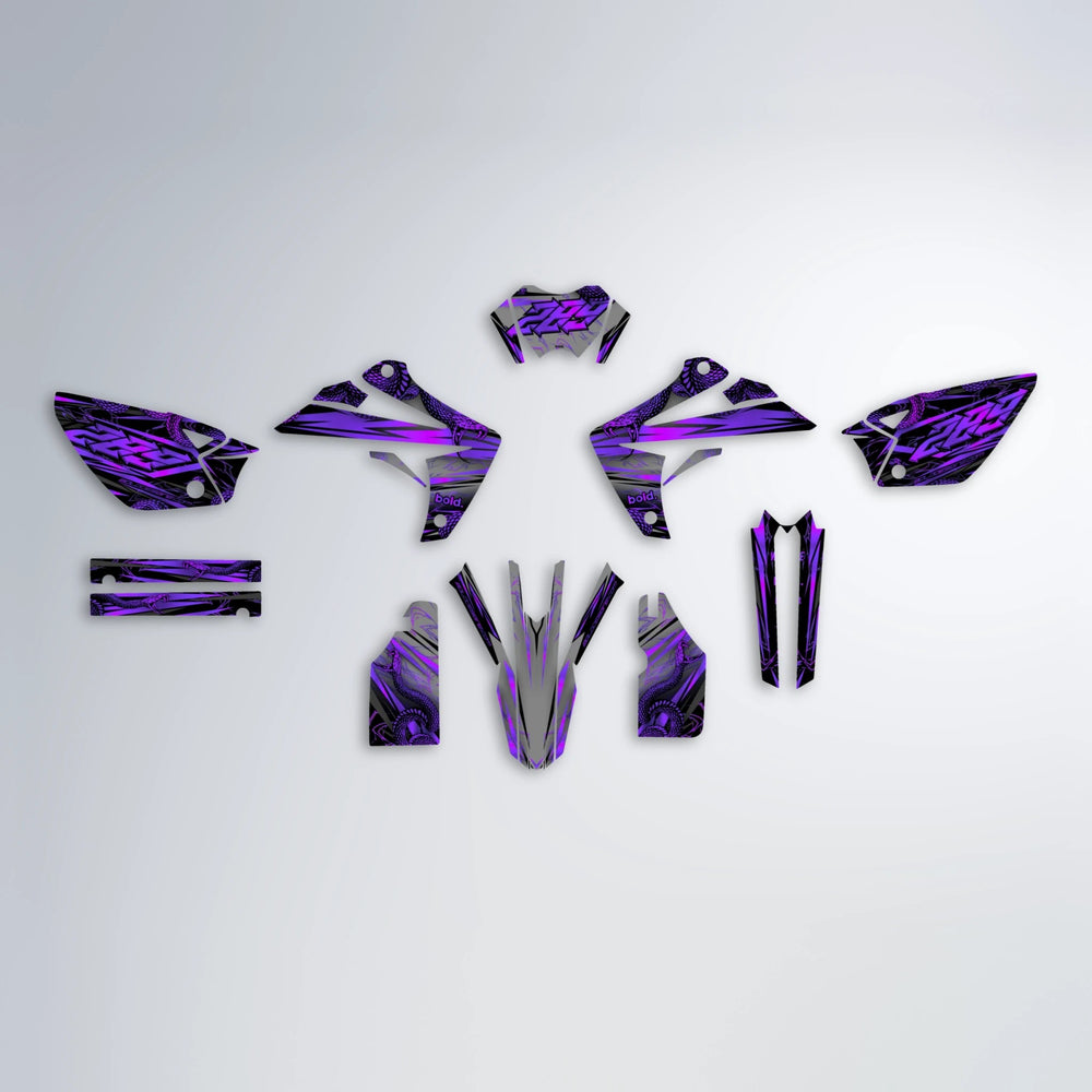 VIPER Rieju MRT graphics kit parts layout in Purple