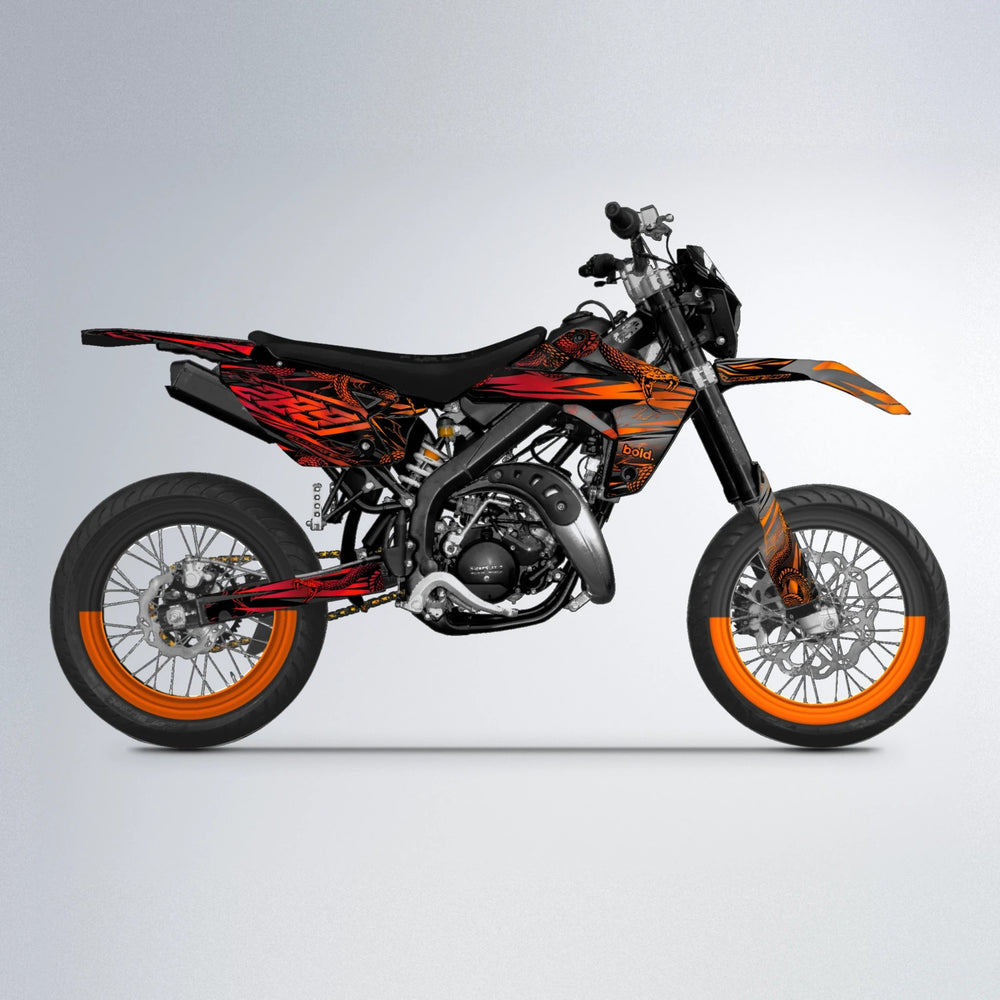 VIPER Rieju MRT supermoto graphics kit in Red & Orange