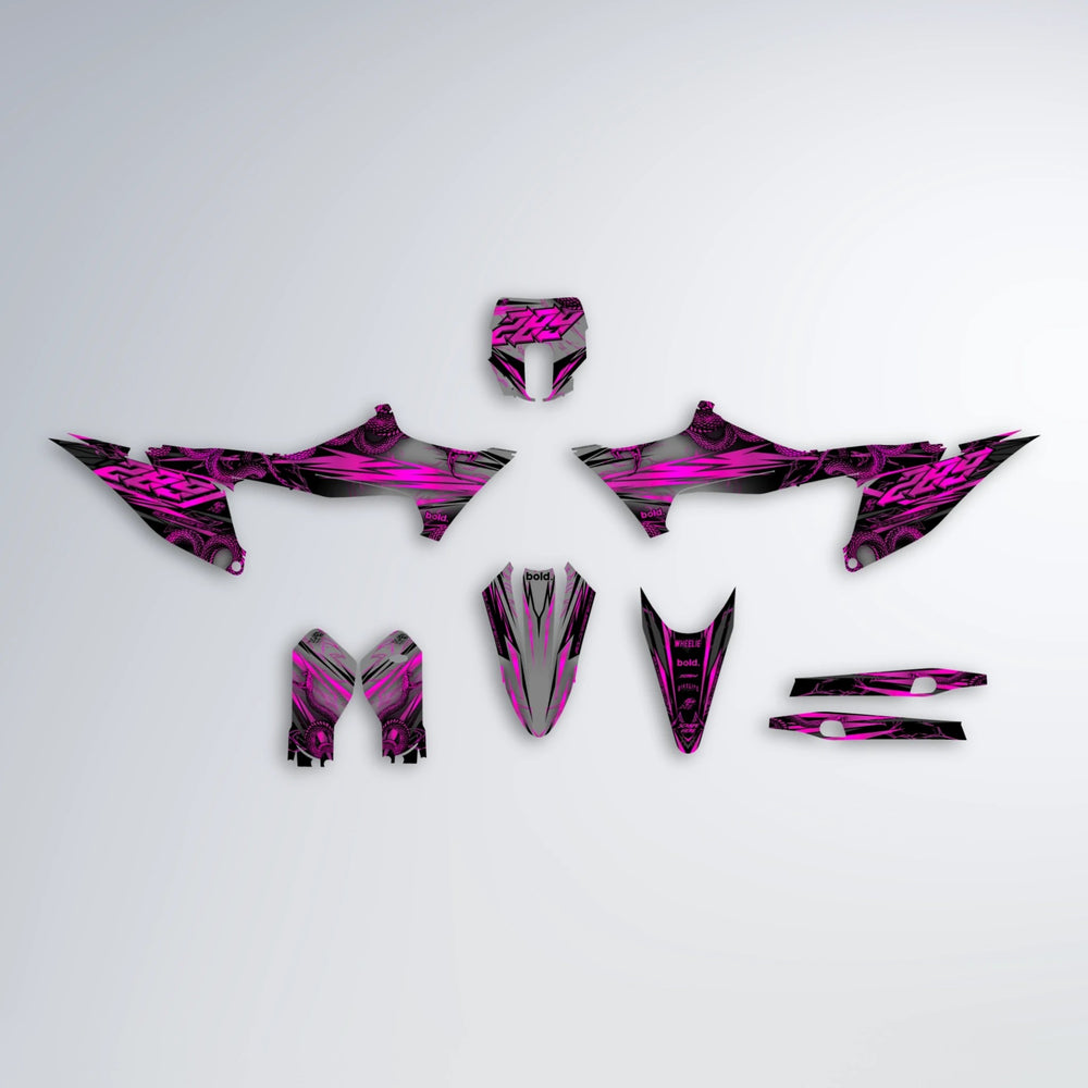 VIPER Stark Varg MX graphics kit parts layout in Pink