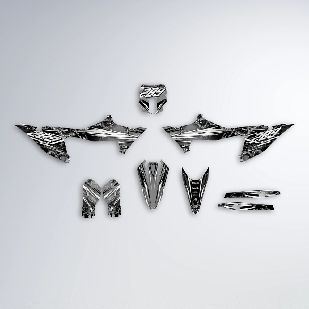 VIPER Stark Varg MX graphics kit parts layout in White