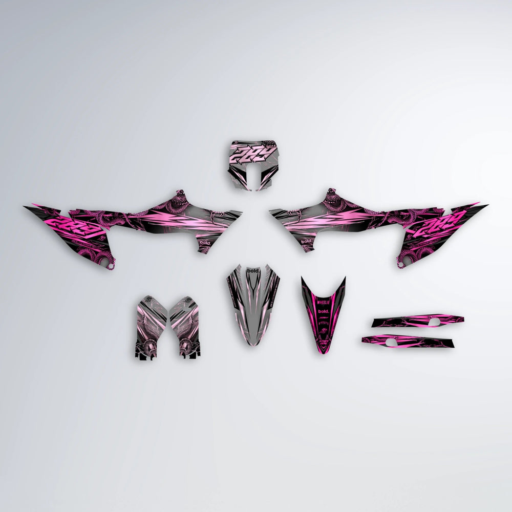 VIPER Stark Varg SM graphics kit parts layout in Flamingo