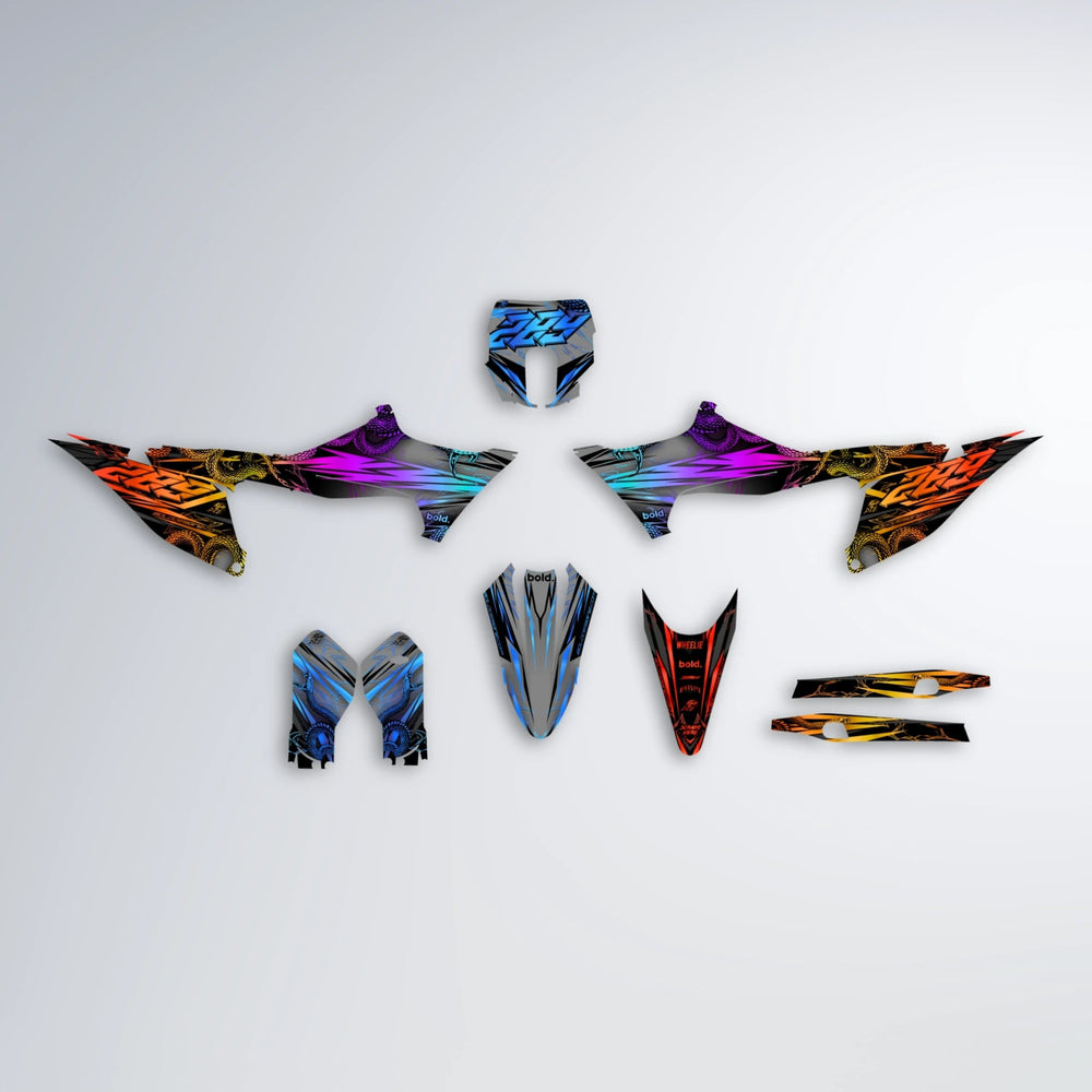 VIPER Stark Varg SM graphics kit parts layout in Sunset Fade