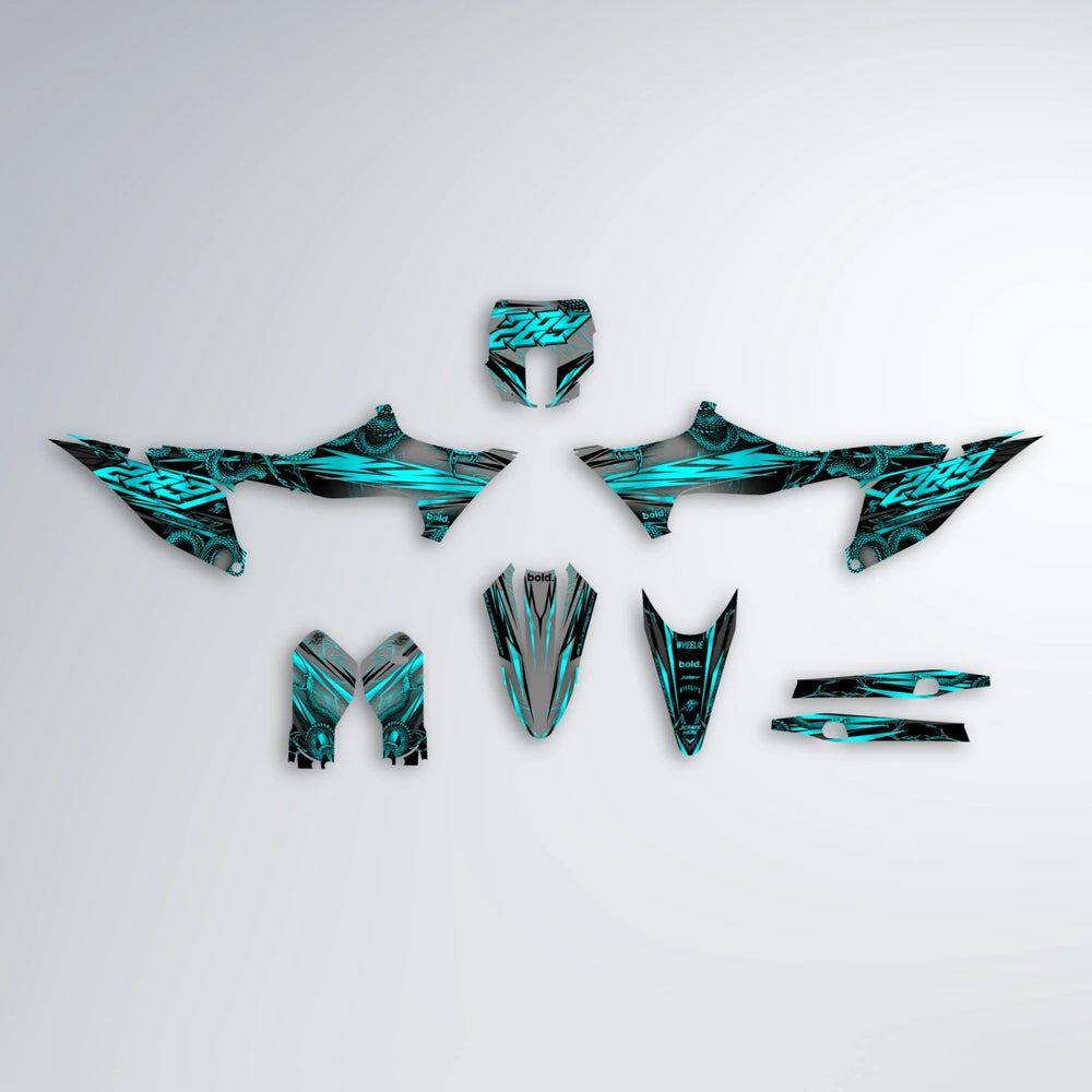 VIPER Stark Varg SM graphics kit parts layout in Teal