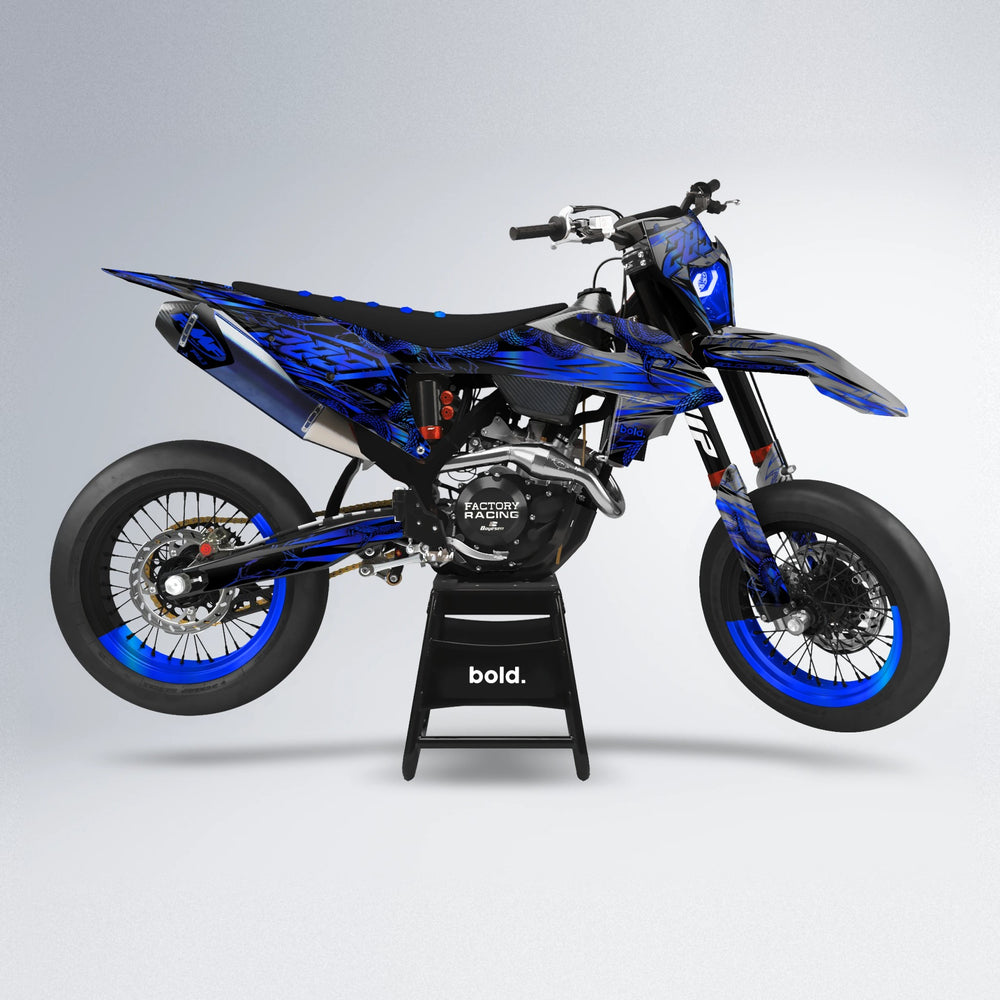 VIPER supermoto graphics kit in Blue Chrome