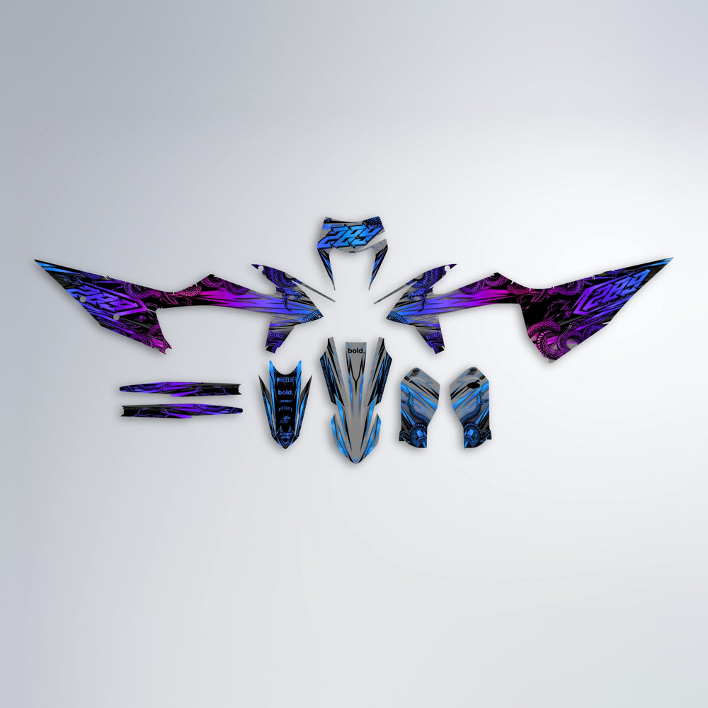 VIPER graphics kit parts layout in Blue Purple Fade