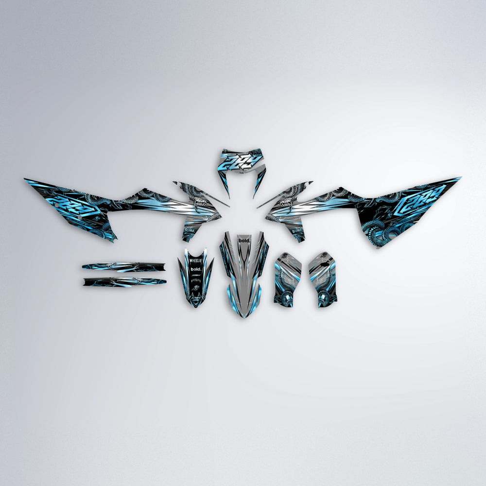 VIPER graphics kit parts layout in Light Blue & White