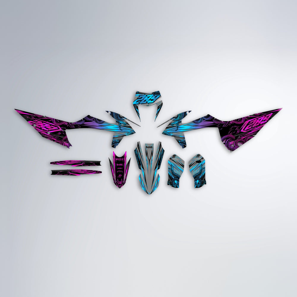 VIPER graphics kit parts layout in Pink & Light Blue