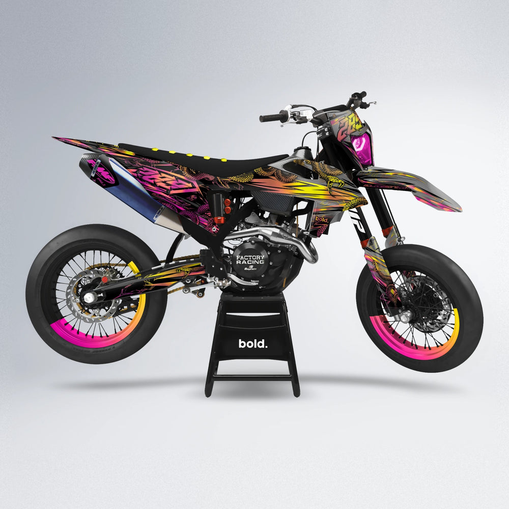 VIPER supermoto graphics kit in Pink & Yellow