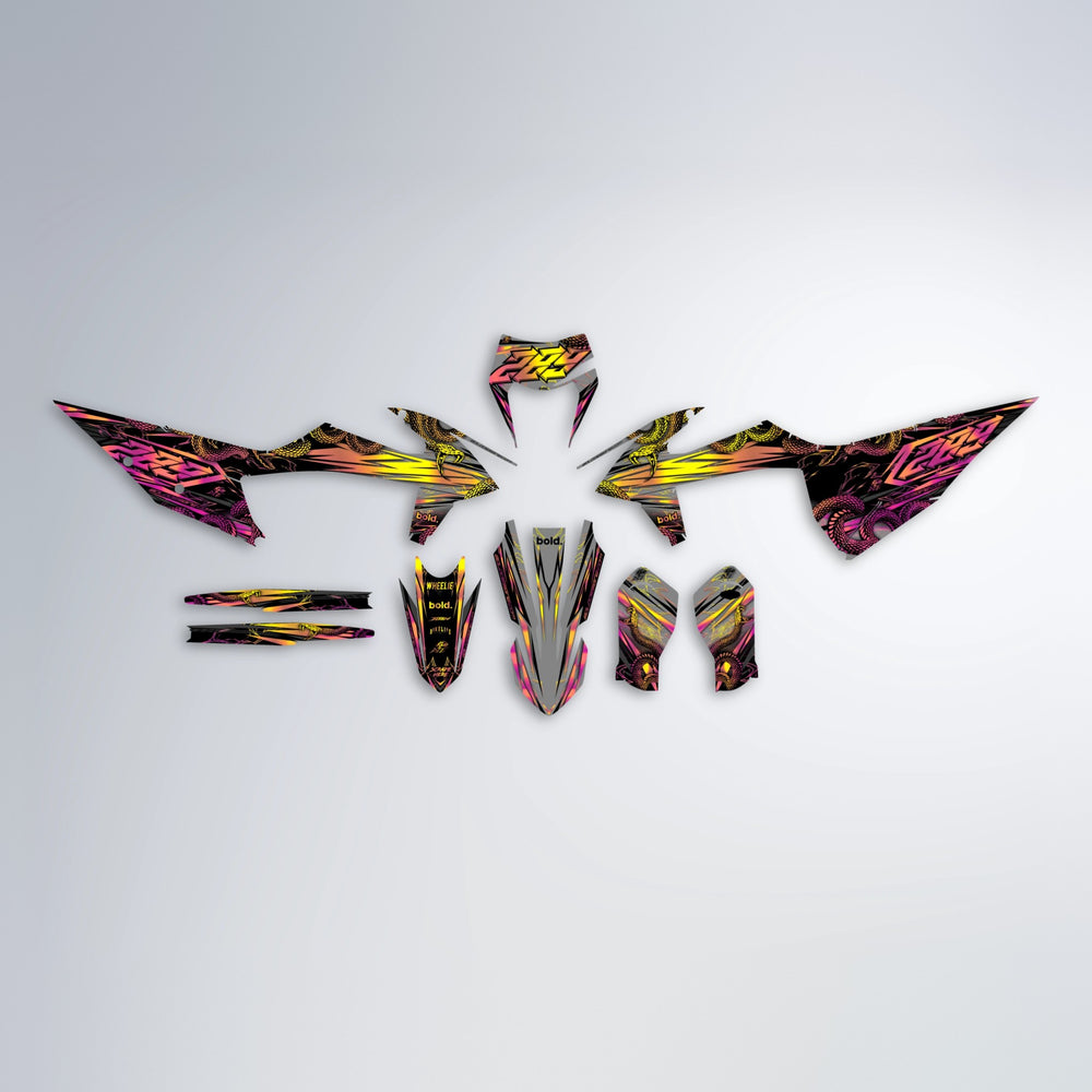 VIPER graphics kit parts layout in Pink & Yellow